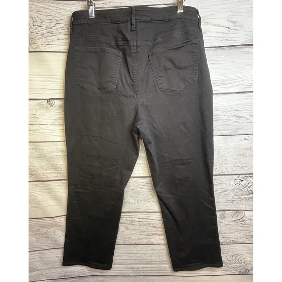 NYDJ Bailey Relaxed Jeans 14 Stretch Black Straight Leg Lift Tuck Ankle Jeans - Picture 4 of 16